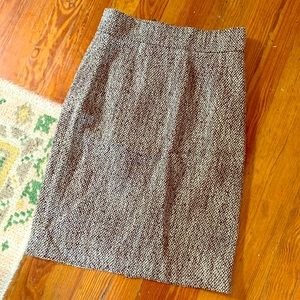 Metallic Tweed Pencil Skirt by Brooks Brothers